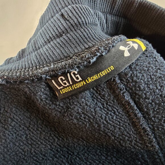 Under Armour Mens Large Black Fleece Sweatpants Loose Fit Warm Athletic Open Hem - Picture 8 of 9